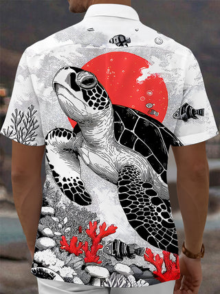 men's aloha shirt back view