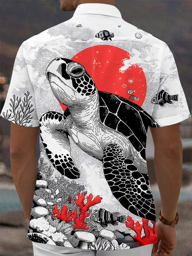 men's aloha shirt back view