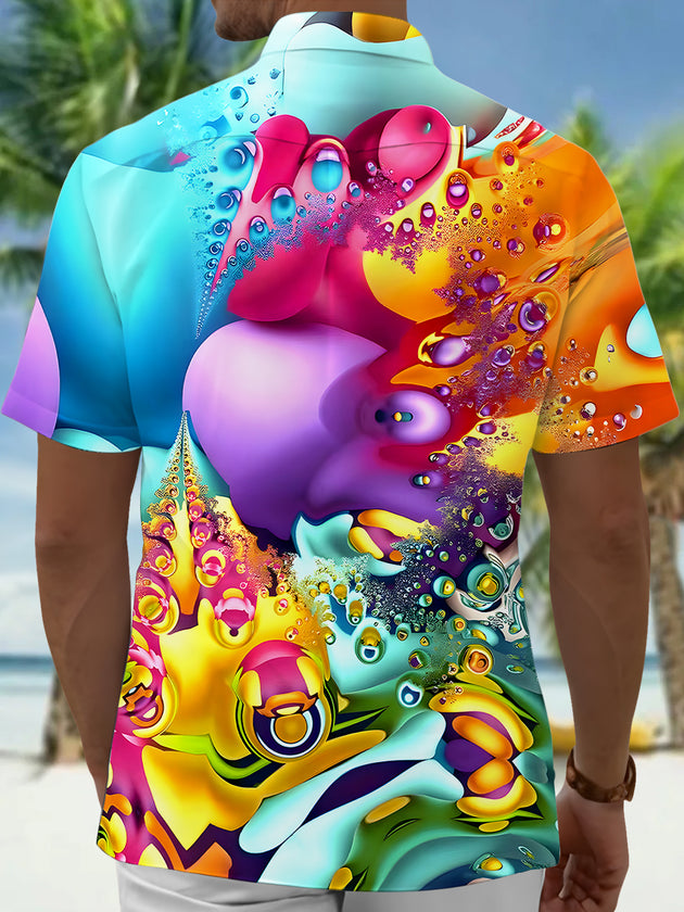 men's geometric print shirt back view