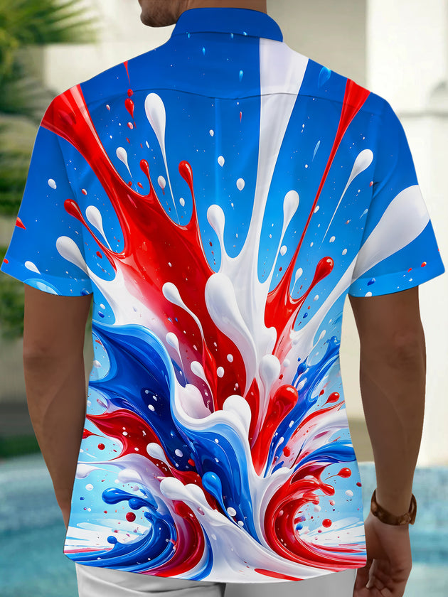 Tie Dye Men's Pocket Short Sleeve Shirts
