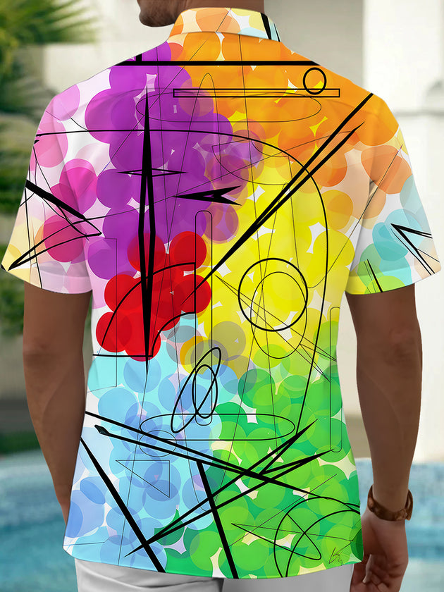 Tie Dye Abstract Men's Pocket Short Sleeve Shirts