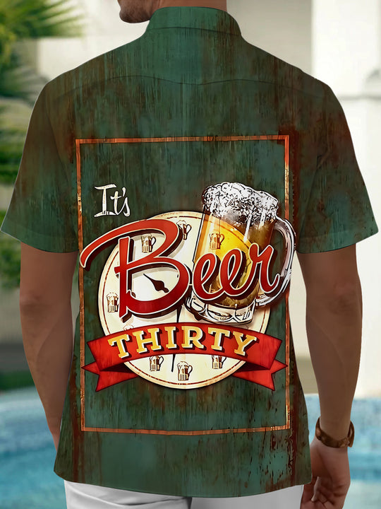 Vintage Beer Men's Pocket Short Sleeve Shirts