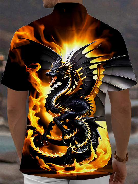 men's mythical print shirt back view