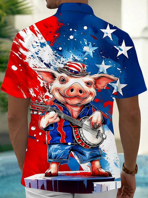 men's aloha shirt back view