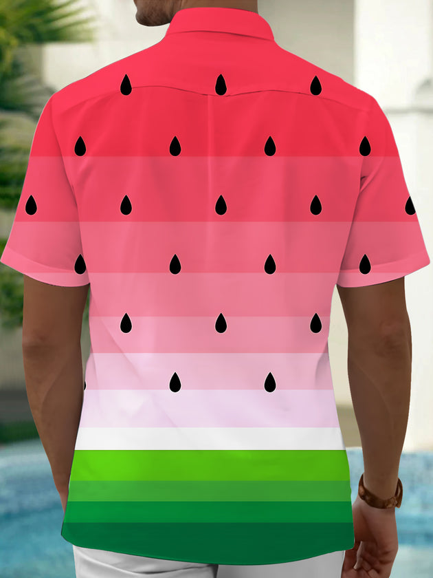 Watermelon Men's Pocket Short Sleeve Shirts