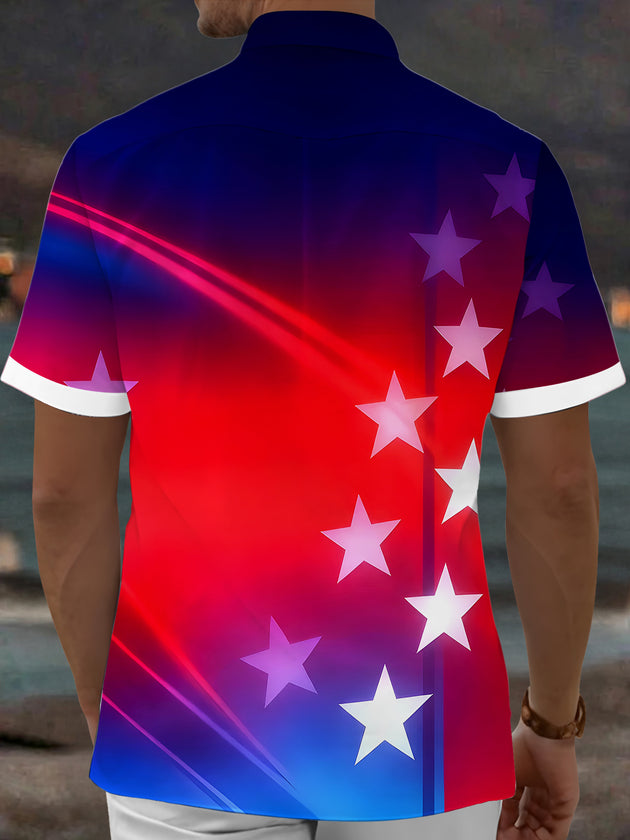 American Flag Men's Pocket Short Sleeve Shirts