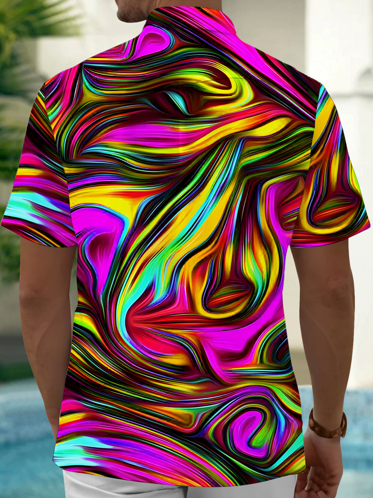 Abstract Men's Pocket Short Sleeve Shirts