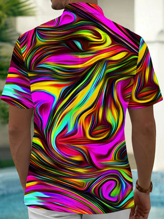men's geometric print shirt back view