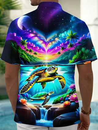men's aloha shirt back view
