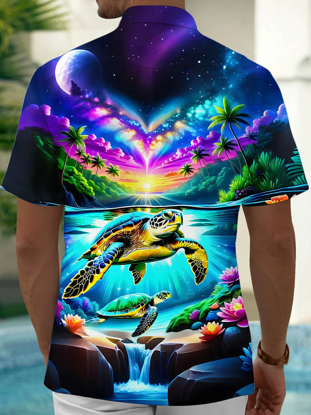 men's aloha shirt back view