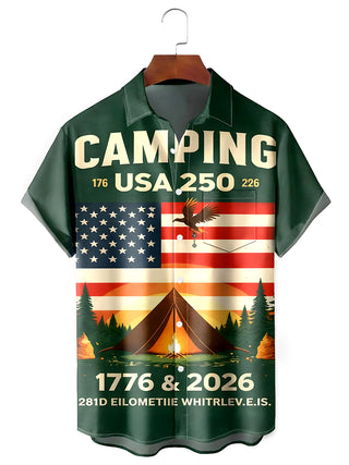 men's Hawaiian shirt front view Independence Day