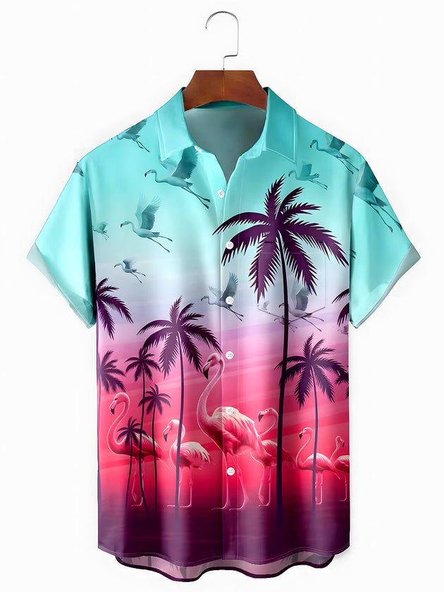 men's Hawaiian shirt front view beach vacation