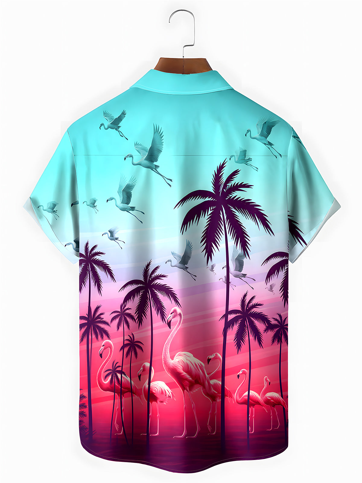 Hawaiian Flamingo Men's Pocket Short Sleeve Shirts