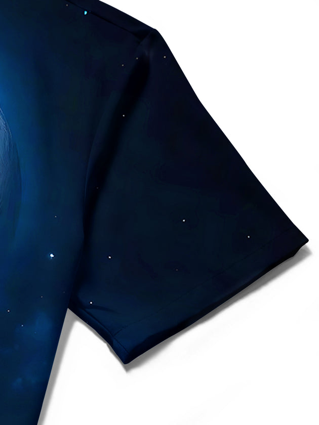 Land On The Moon Men's Pocket Short Sleeve Shirts