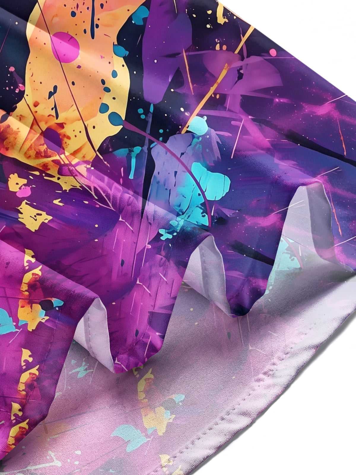Adaychic Men's Tie Dye Colorful Abstract Paint Splatter Print Long Sleeve Shirt with Chest Pocket