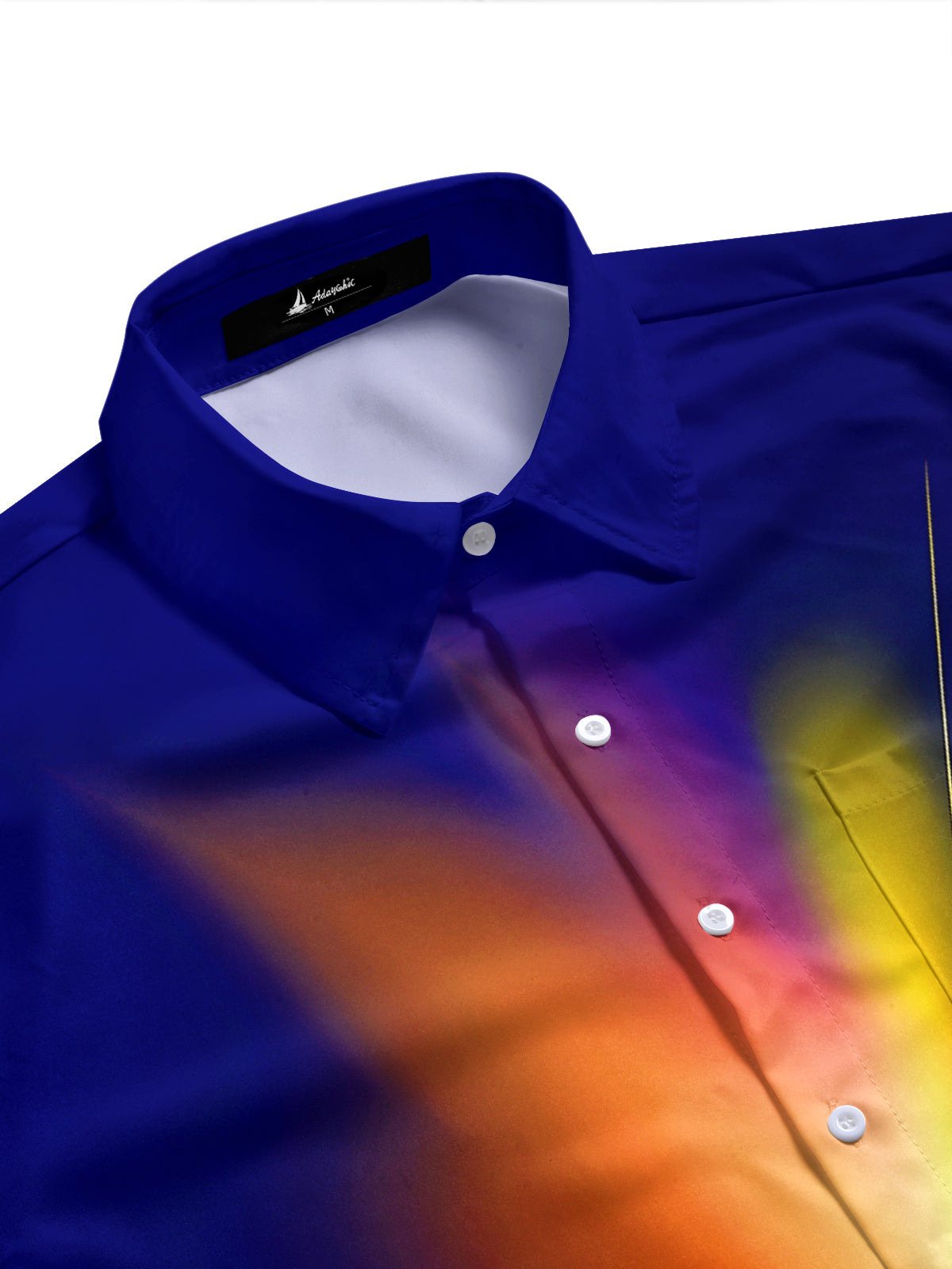 Men's geometric print short sleeve shirt side view