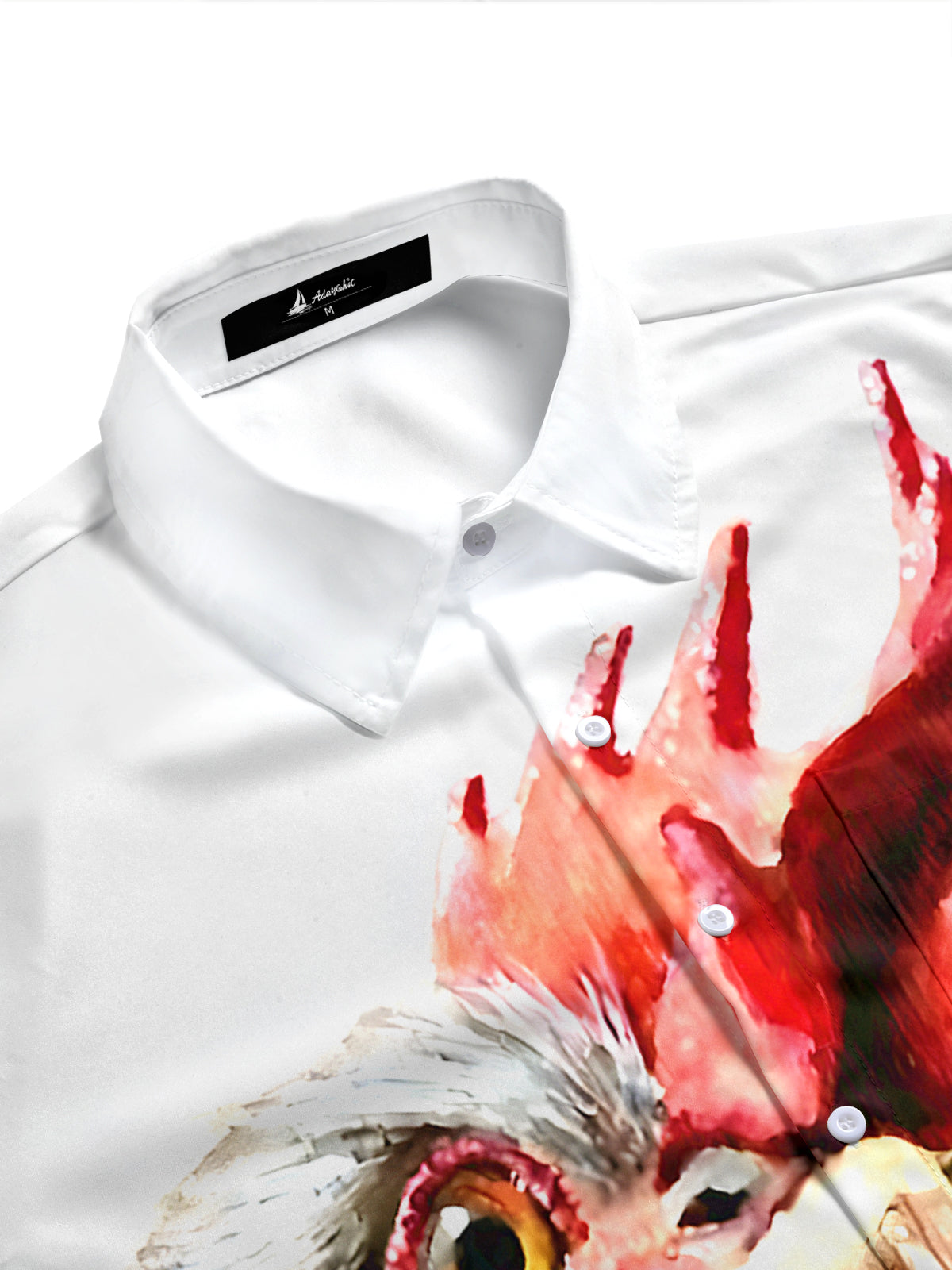 Men's casual short sleeve shirt side view with pocket detail