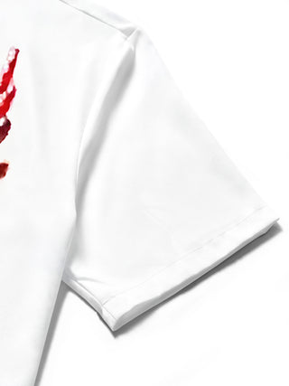 men's printed shirt close-up short sleeve