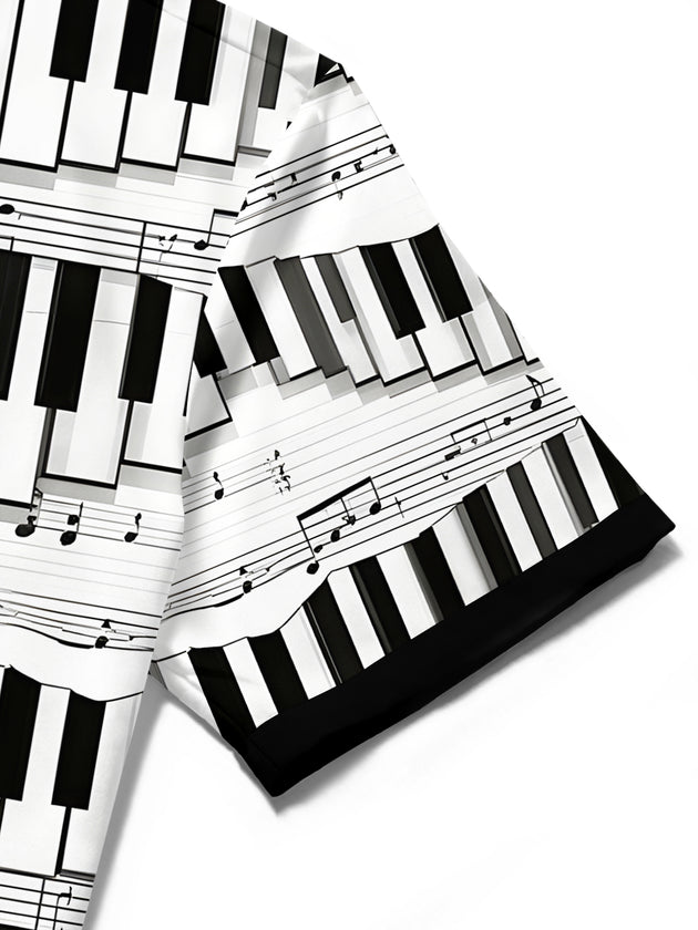 Piano Men's Pocket Short Sleeve Shirts