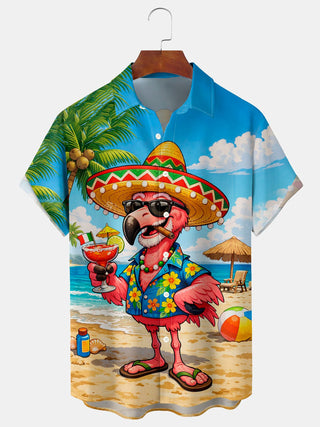 men's Hawaiian shirt front view beach vacation