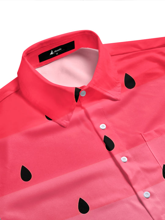 Watermelon Men's Pocket Short Sleeve Shirts