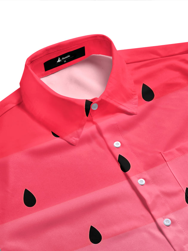 Watermelon Men's Pocket Short Sleeve Shirts