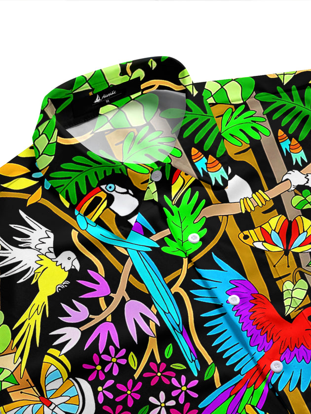 Forest Animals Men's Pocket Short Sleeve Shirts