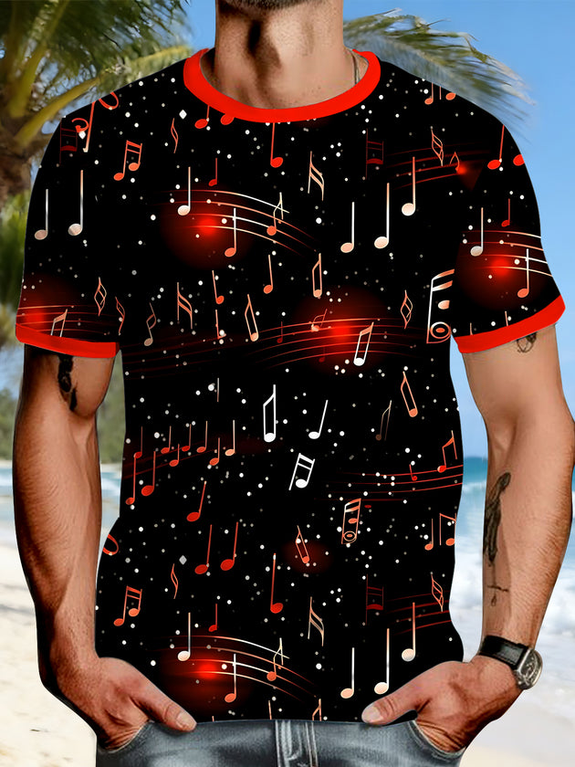 men's music print graphic t-shirt front view