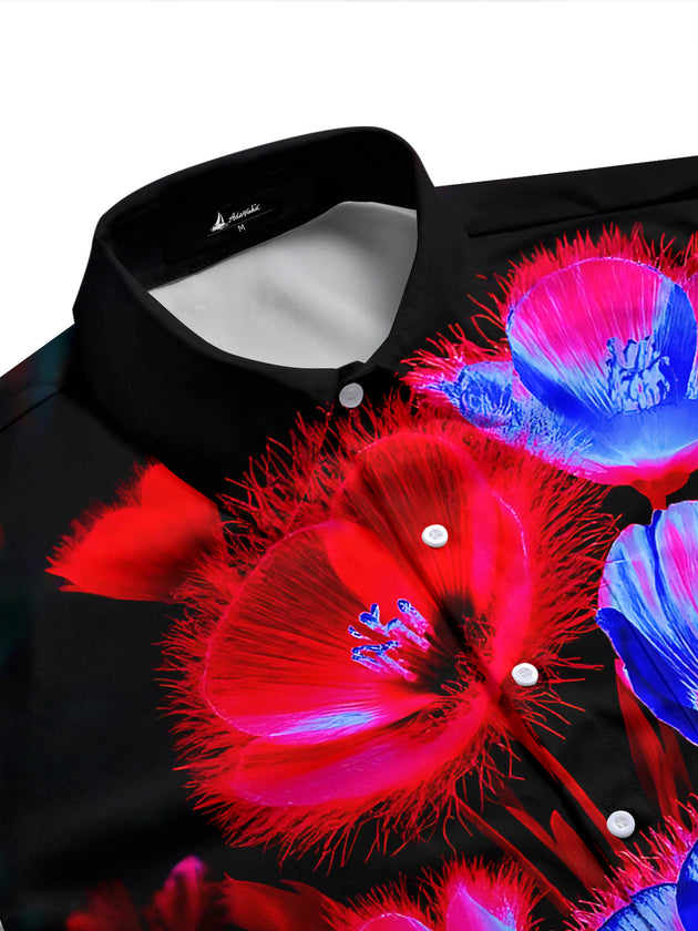 Floral Men's Pocket Short Sleeve Shirts