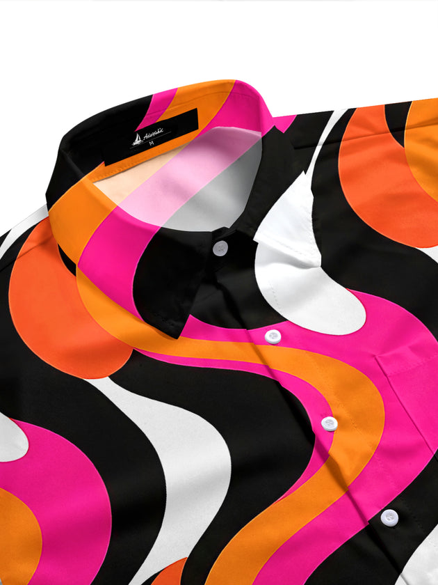 Abstract Men's Pocket Short Sleeve Shirts