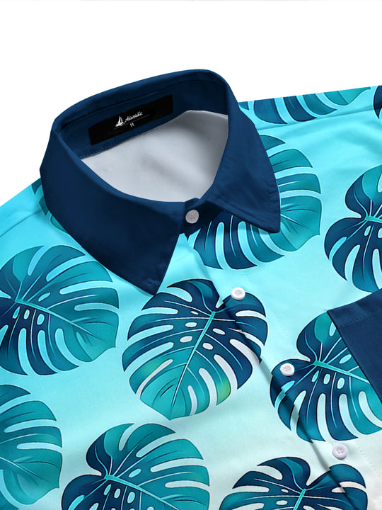 Hawaiian Leaf Men's Pocket Short Sleeve Shirts