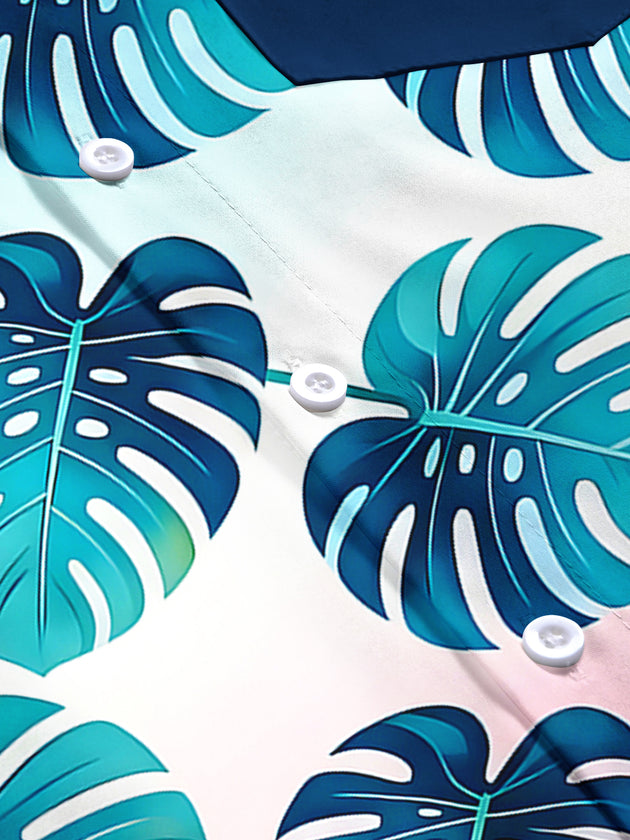 Hawaiian Leaf Men's Pocket Short Sleeve Shirts
