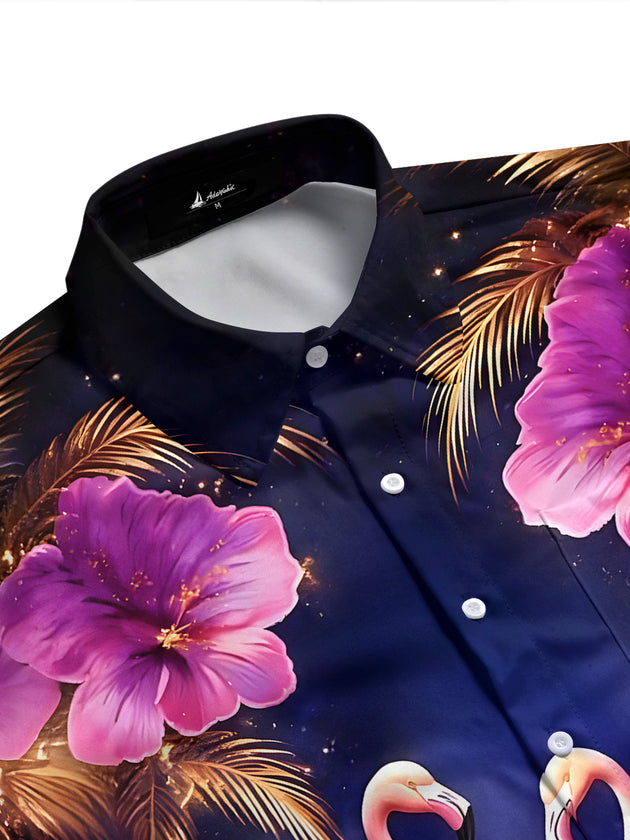 Hawaiian  Flamingo Men's Pocket Short Sleeve Shirts
