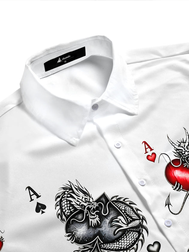 men's Chinese dragon shirt side view