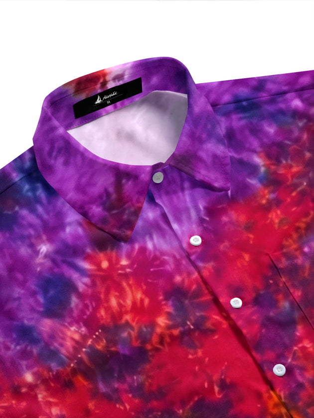 Tie Dye Men's Pocket Short Sleeve Shirts