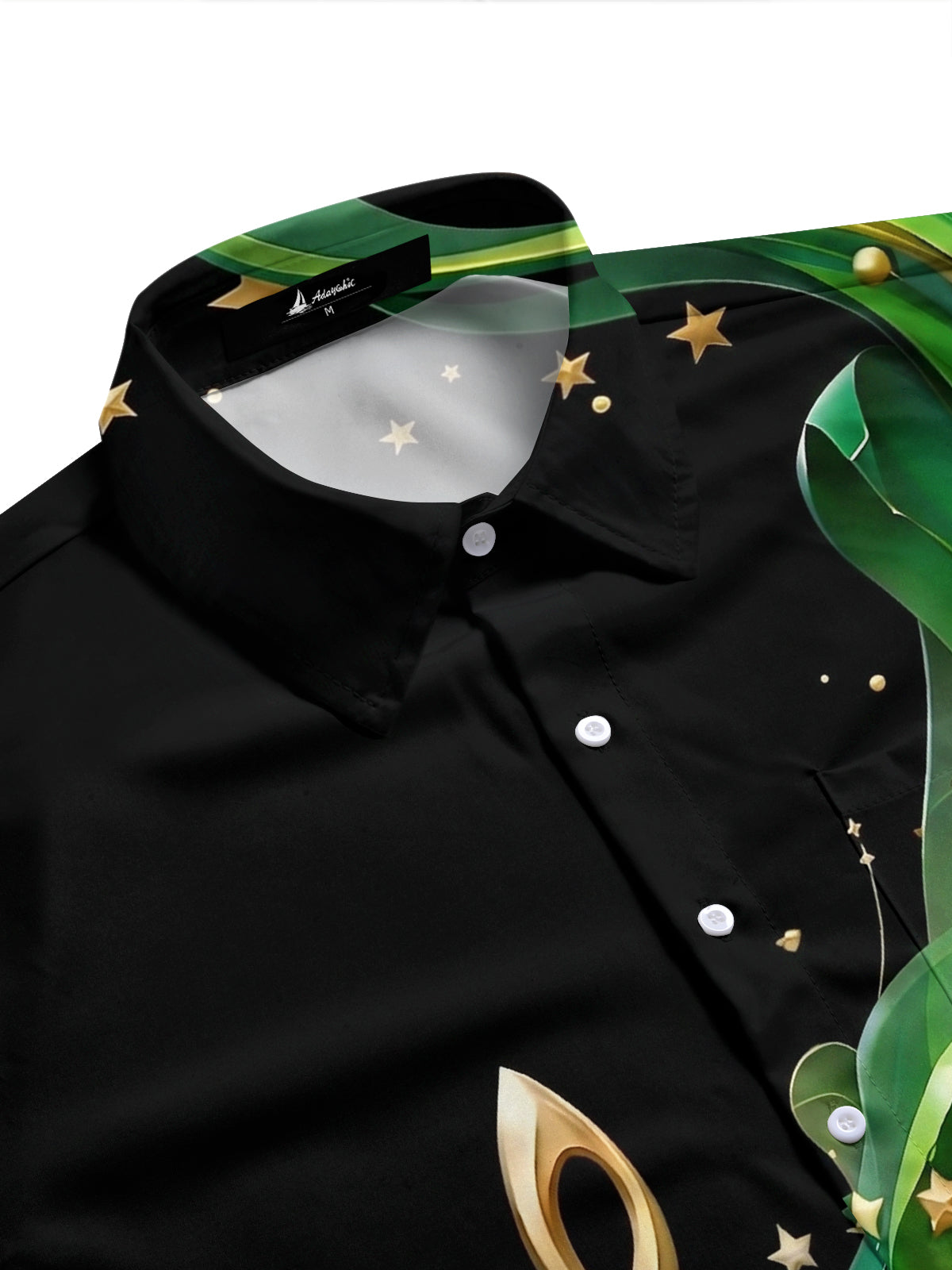 Adaychic Men's Graphic Musical Note Print Short Sleeve Shirt with Chest Pocket