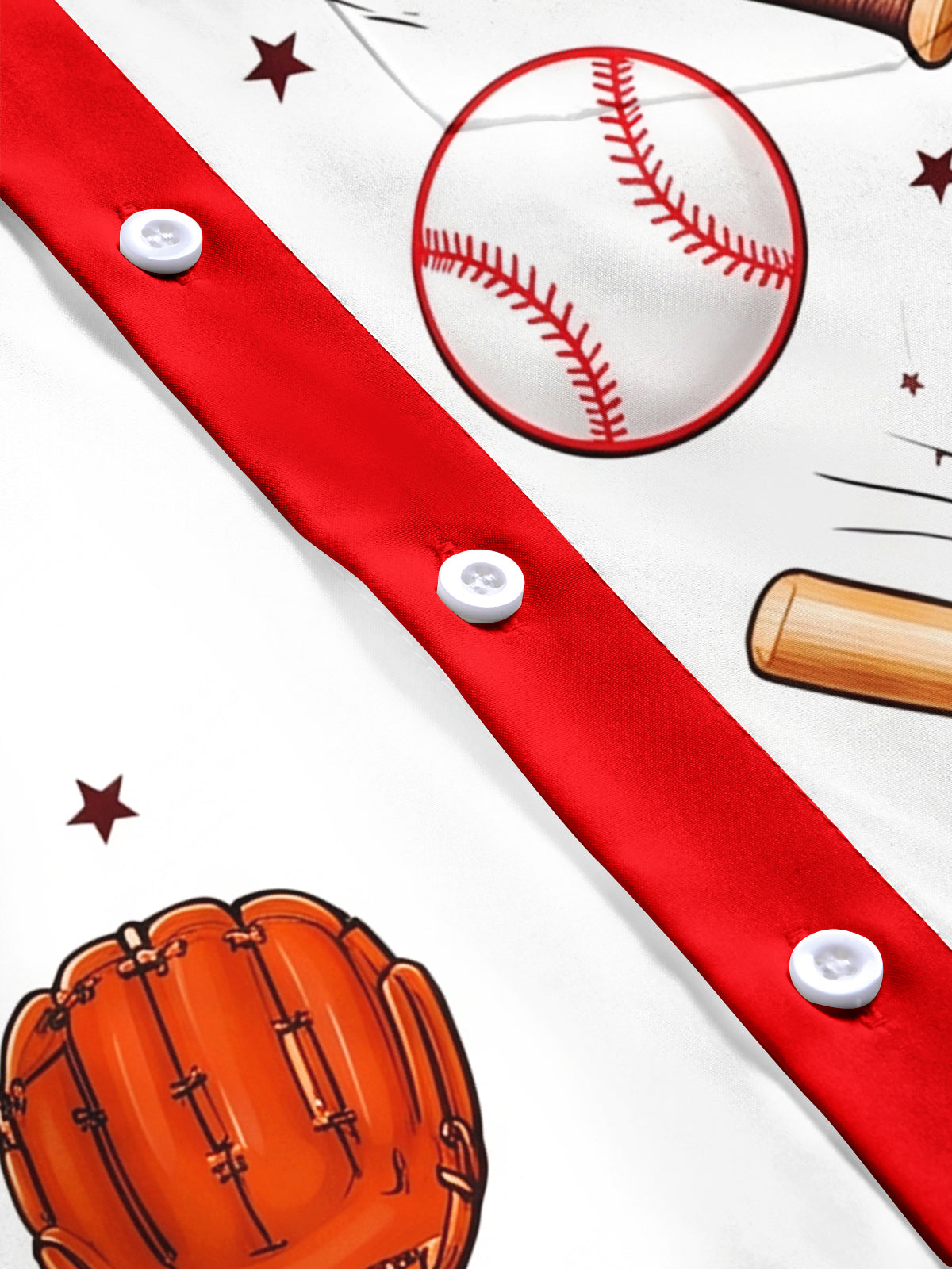 Adaychic Men's Baseball Equipment And Home Plate Print Short Sleeve Shirt with Chest Pocket