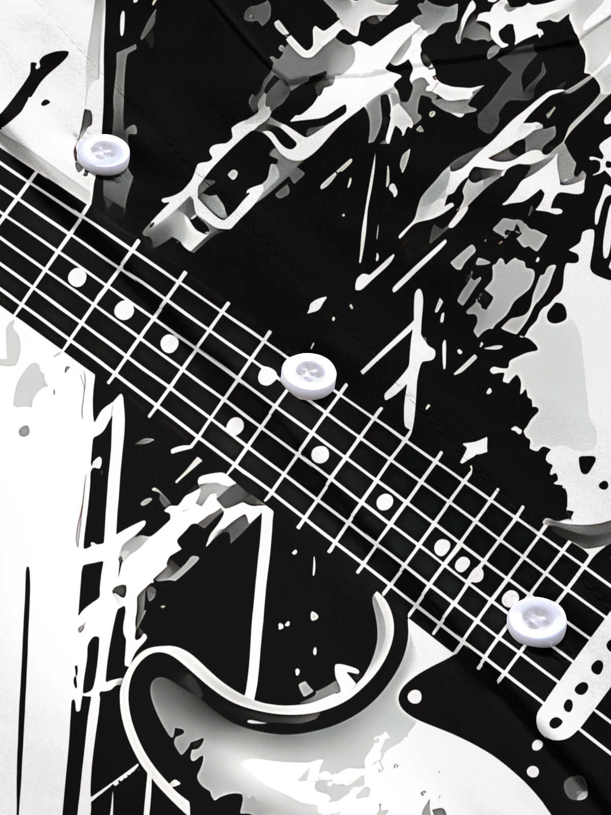 Musical Note Guitar Men's Pocket Short Sleeve Shirts