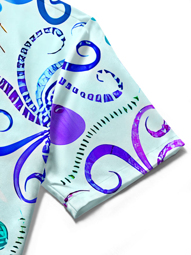 Hawaiian Octopus Women's Short Sleeve Shirts