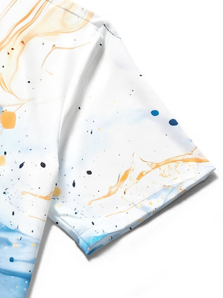 men's tie dye shirt close-up short sleeve