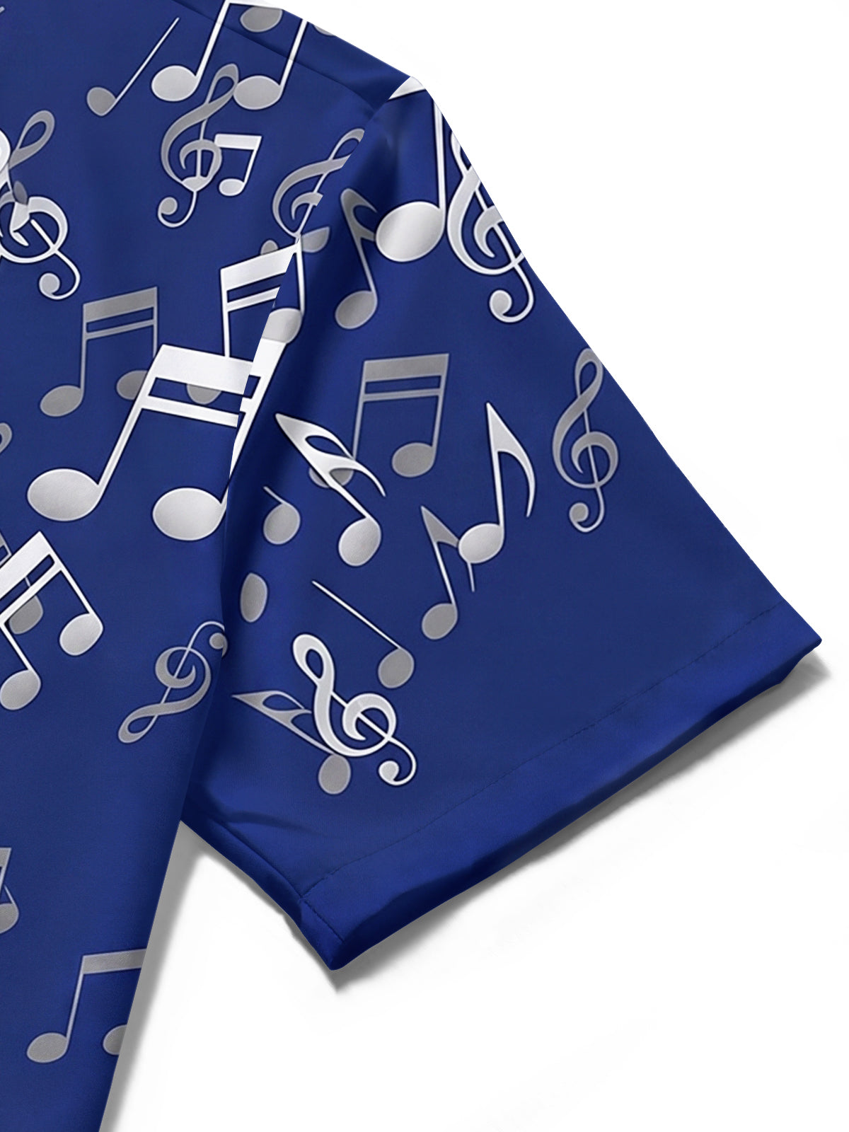 Adaychic Men's Graphic Musical Notes Print Music Staff Print Short Sleeve Shirt with Chest Pocket