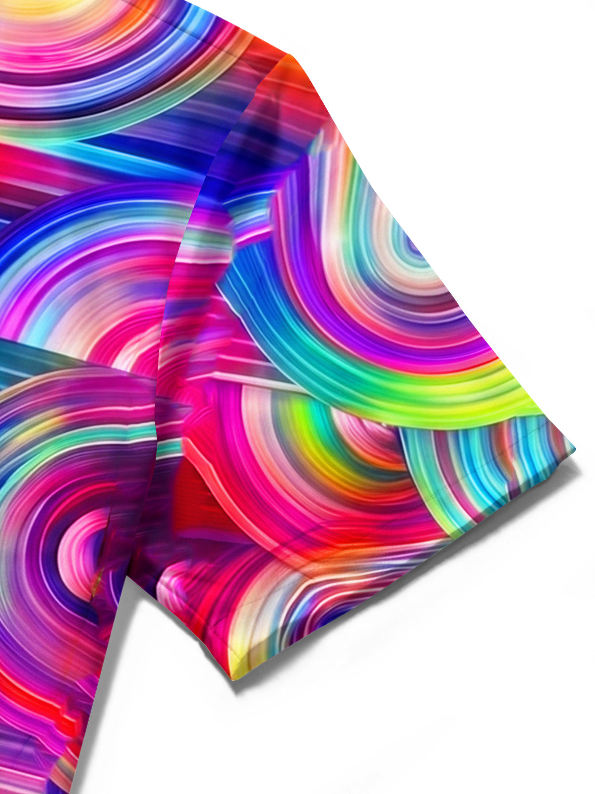 Adaychic Men's Abstract Rainbow Geometric Swirl Print Short Sleeve Shirt with Chest Pocket