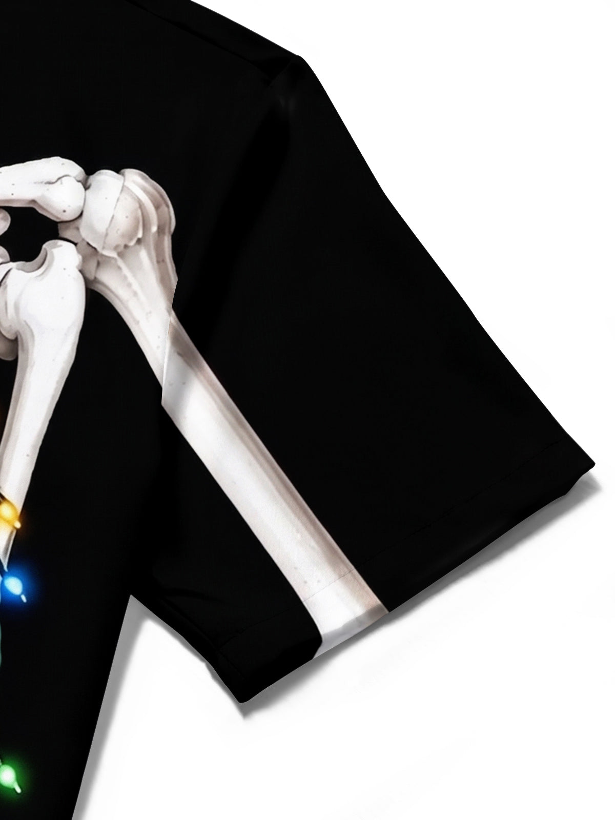 Adaychic Men's Graphic Christmas Skeleton Print Short Sleeve Shirt with Chest Pocket