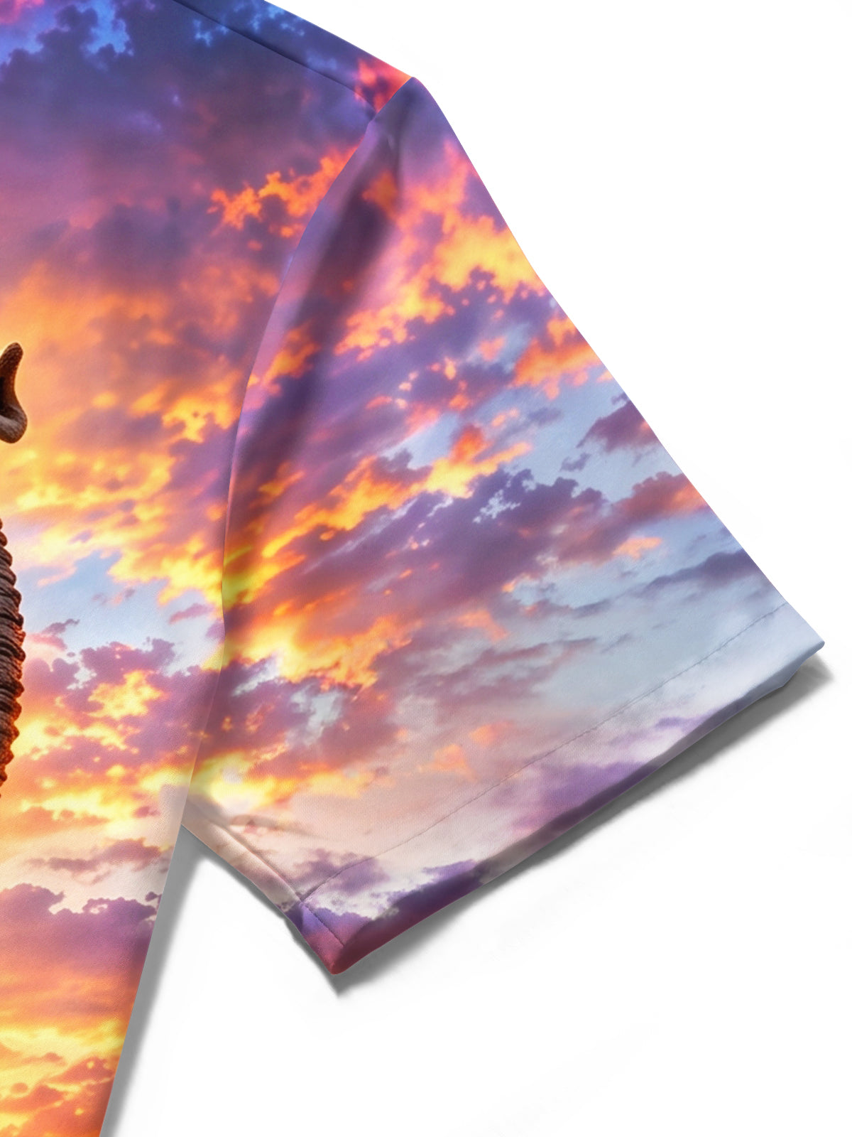 Adaychic Men's African Elephant In Savanna Sunset Print Short Sleeve Shirt with Chest Pocket