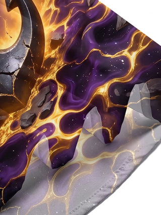 Adaychic Men's Hawaiian Galaxy Anchor With Lava Cracks Print Short Sleeve Shirt with Chest Pocket