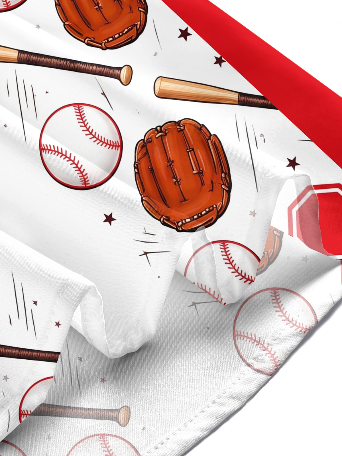 Adaychic Men's Baseball Equipment And Home Plate Print Short Sleeve Shirt with Chest Pocket