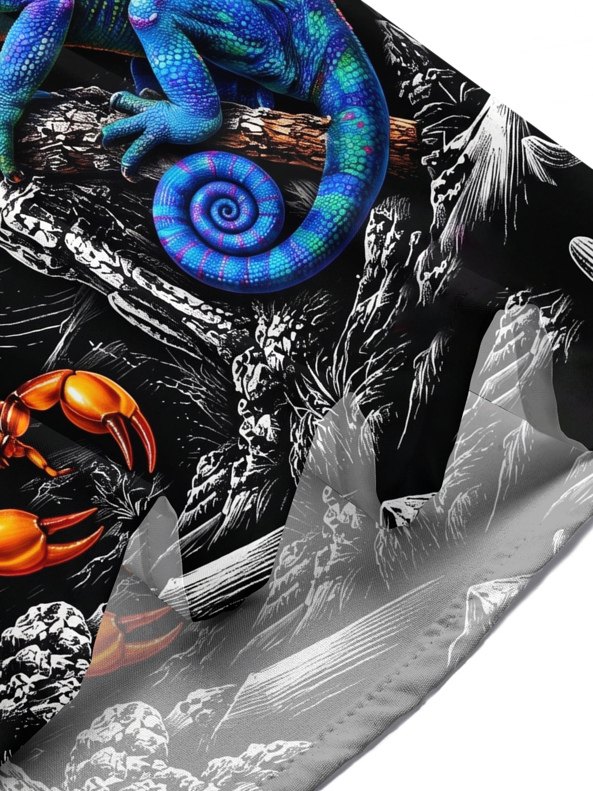 Adaychic Men's Graphic Desert Reptiles Print Short Sleeve Shirt with Chest Pocket