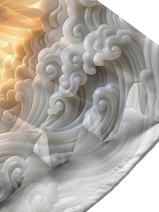 Adaychic Men's 3D 3D Eagle Print Clouds Print Short Sleeve Shirt with Chest Pocket