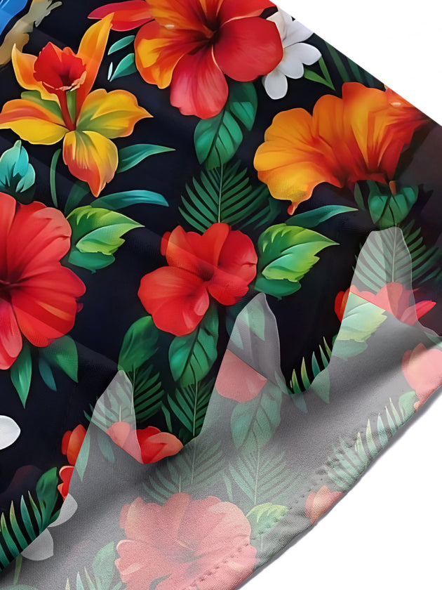 Hawaiian Coconut Tree Men's Pocket Short Sleeve Shirts