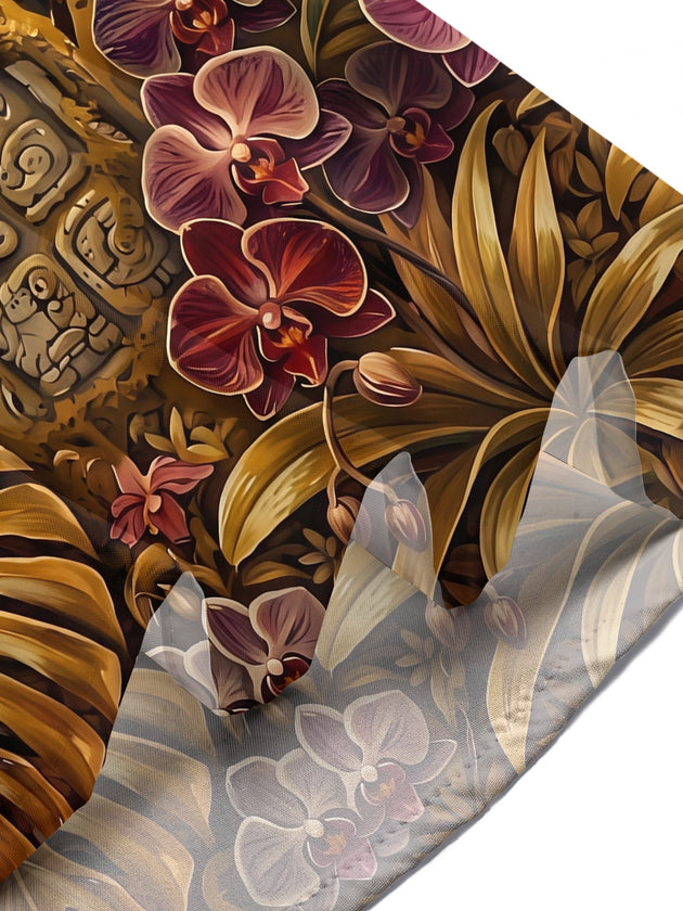 Adaychic Men's Hawaiian Toucan And Tropical Foliage Print Short Sleeve Shirt with Chest Pocket